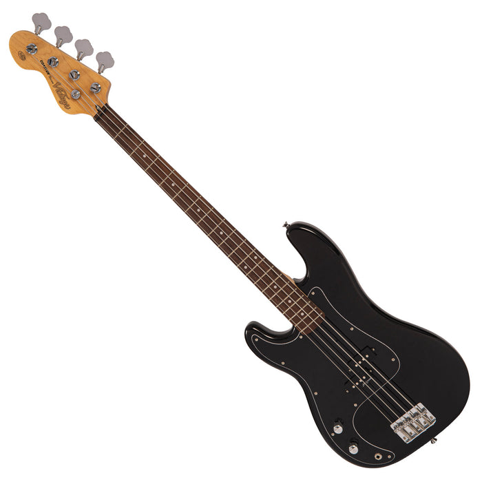 Vintage V40 Coaster Series Bass Guitar ~ Left Hand Boulevard Black - Westmount Music