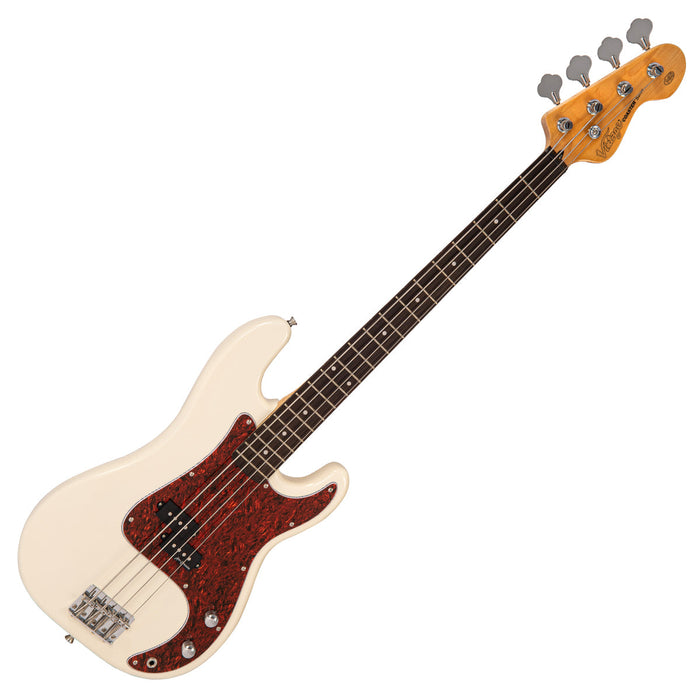 Vintage V40 Coaster Series Bass Guitar ~ Vintage White - Westmount Music