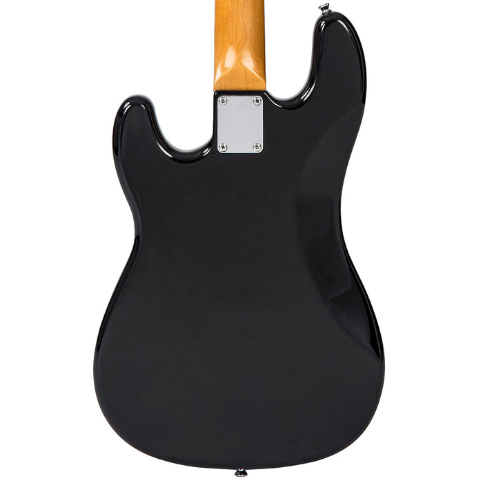 Vintage V4 ReIssued Bass Guitar ~ Rocker Black / Mirror Scratchplate - Westmount Music