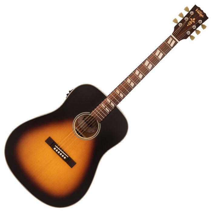 Vintage Historic Series 'Dreadnought' Electro-Acoustic Guitar ~ Vintage Sunburst - Westmount Music